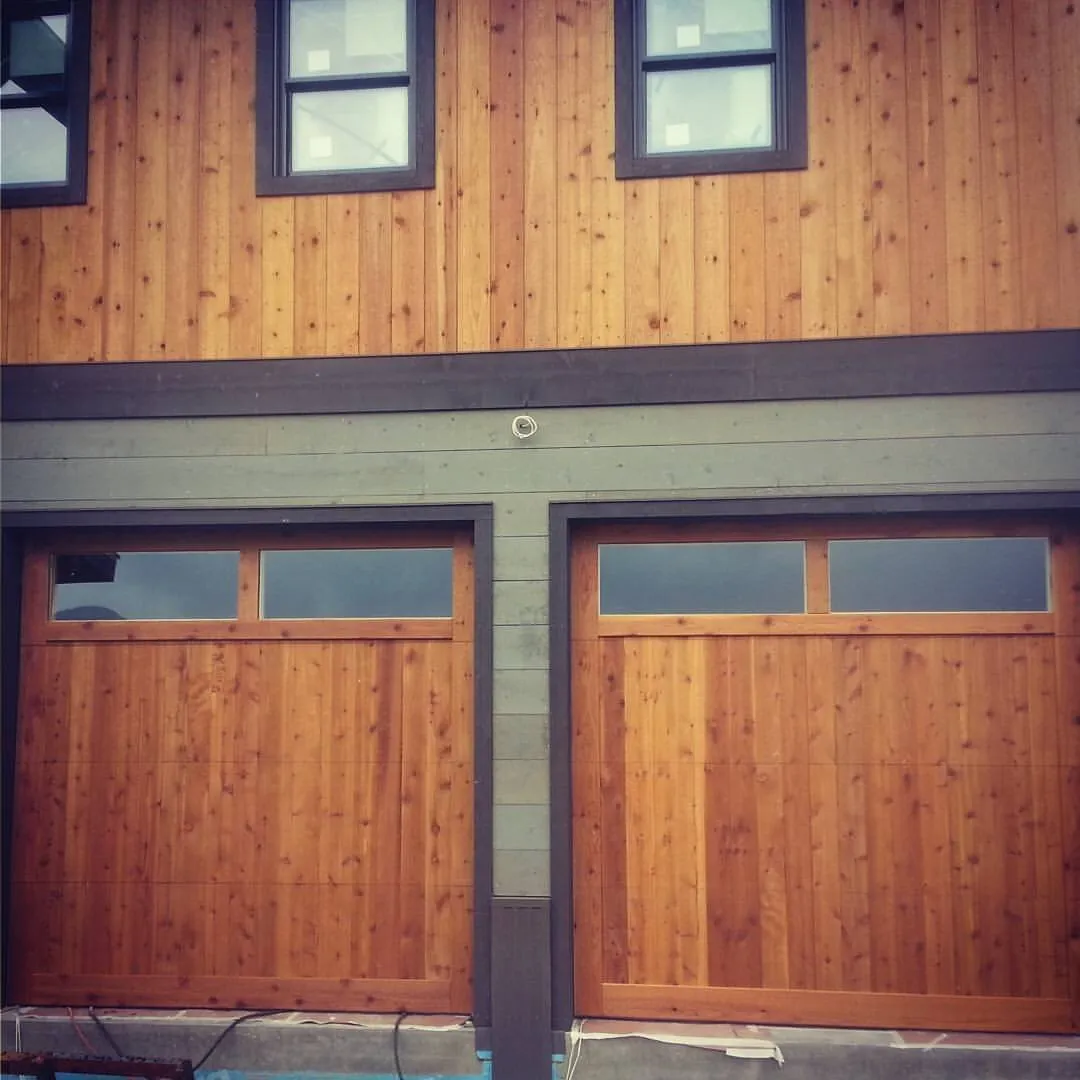 Wood Garage Door with Windows