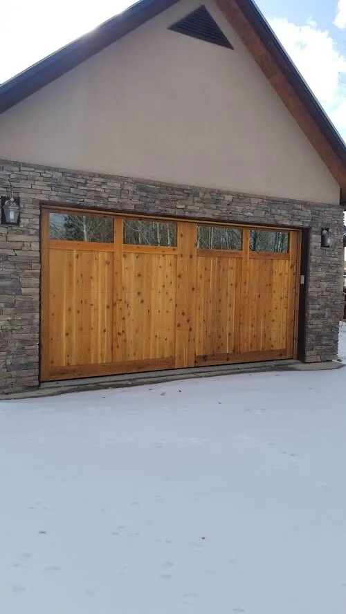 Real Wood Garage Door with Windows 